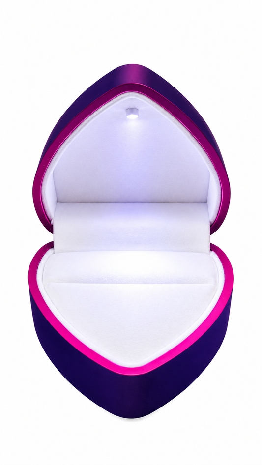 Caja c/luz led forma de corazon color Rojo x12 Unid. (89D-11)