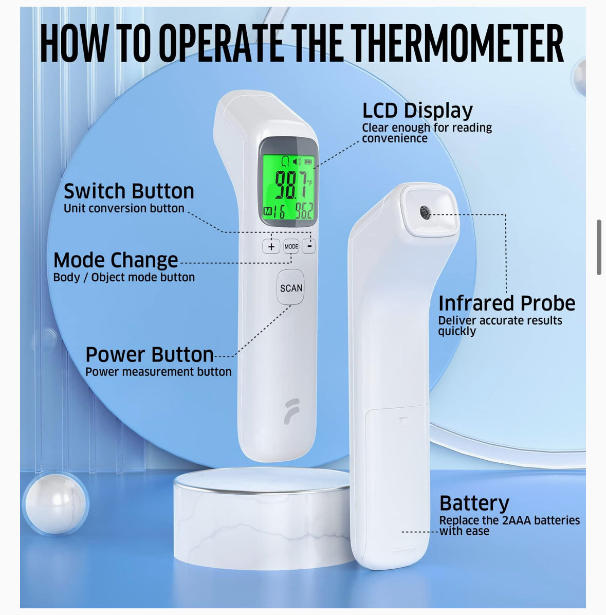 Termometro infrarojo digital CK-T1502 (99E-3)