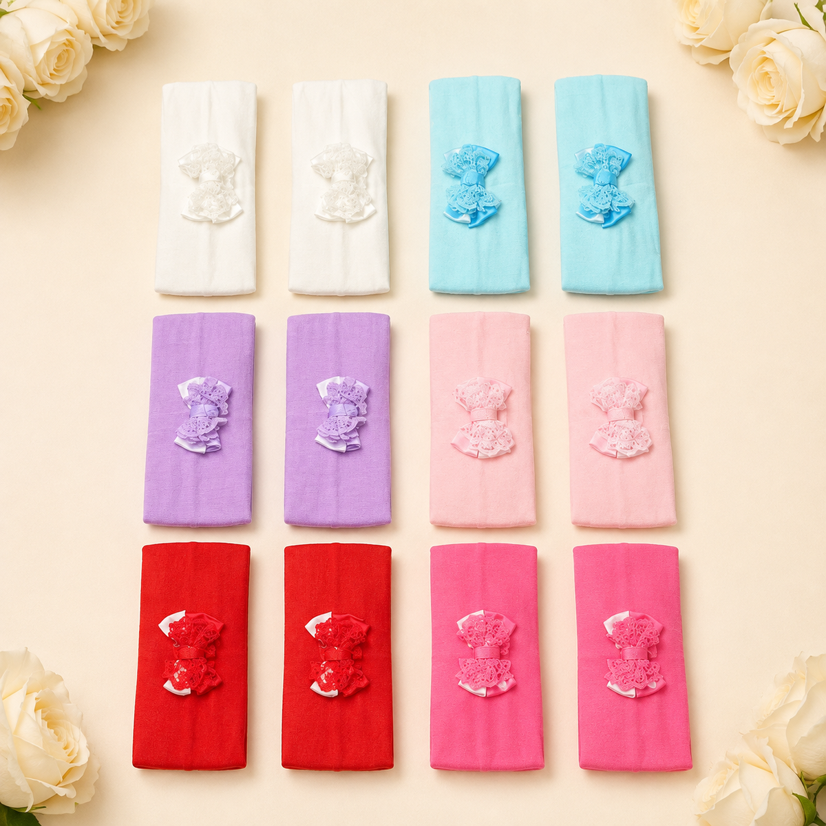 Cintillos de licra para niña de 17x 4,5 cm paquete x12 (11-2)