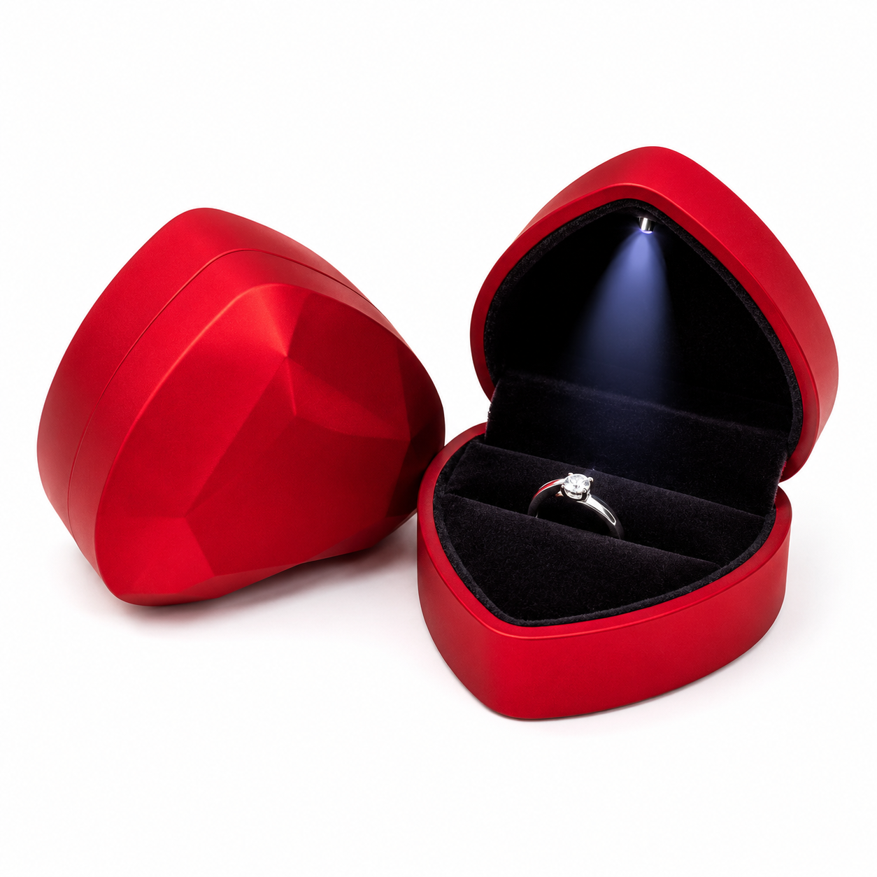 Caja corazón de un anillo luz LED x12 (81E-6)
