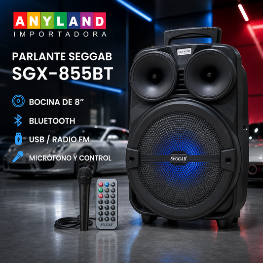 Parlante Seggab Con micrófono y contol (SGX-855BT)