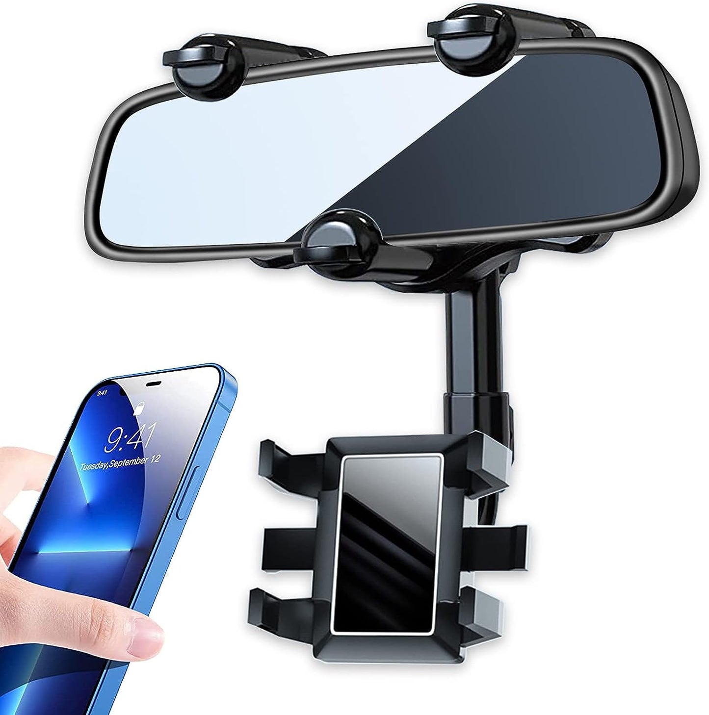 Soporte de celular para el carro retrovisor brazo ajustable