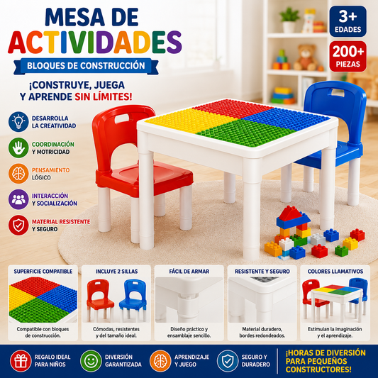 Mesa infantil de bloques armables (888E-9)