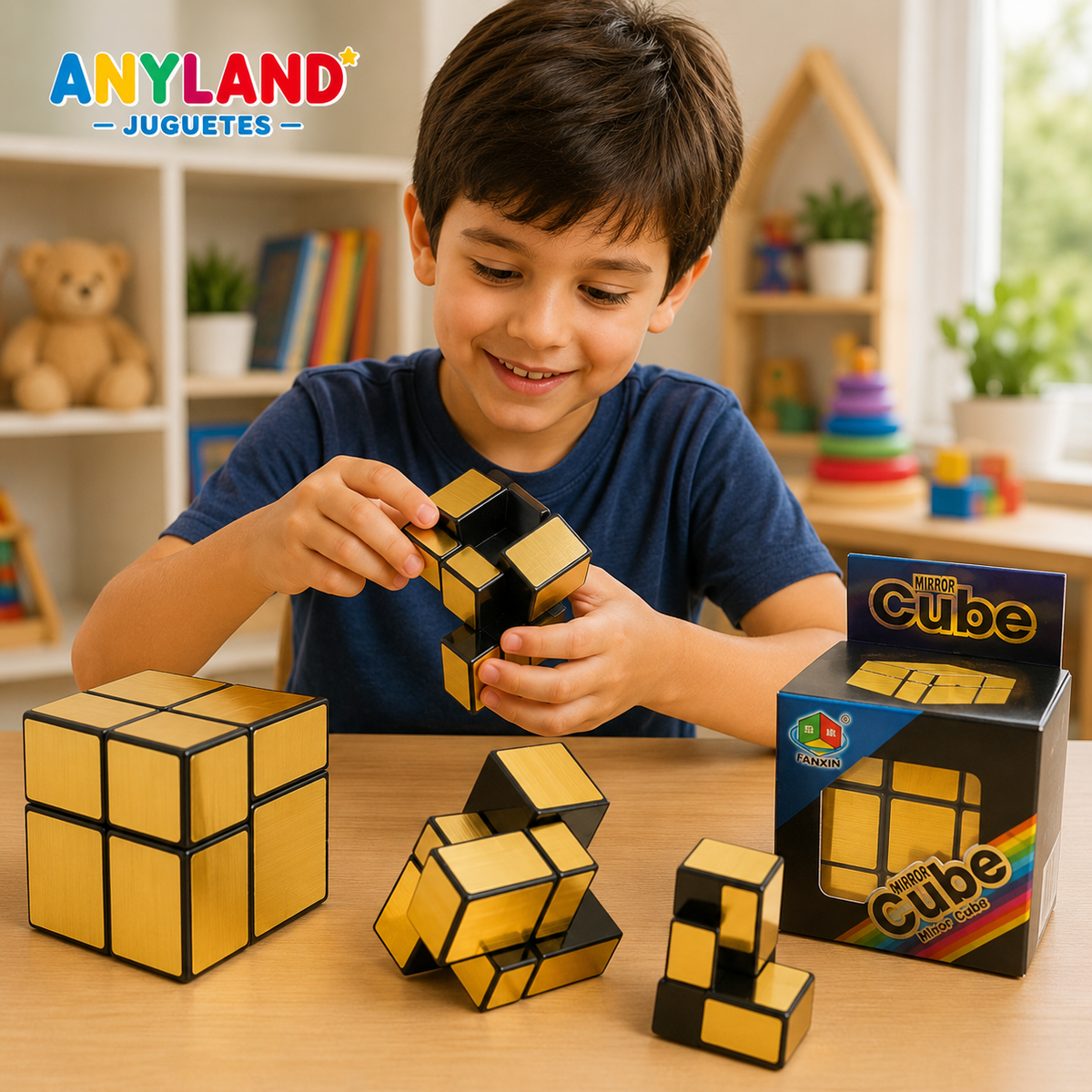 Mirror cube 2X2 dorado (71G-78)