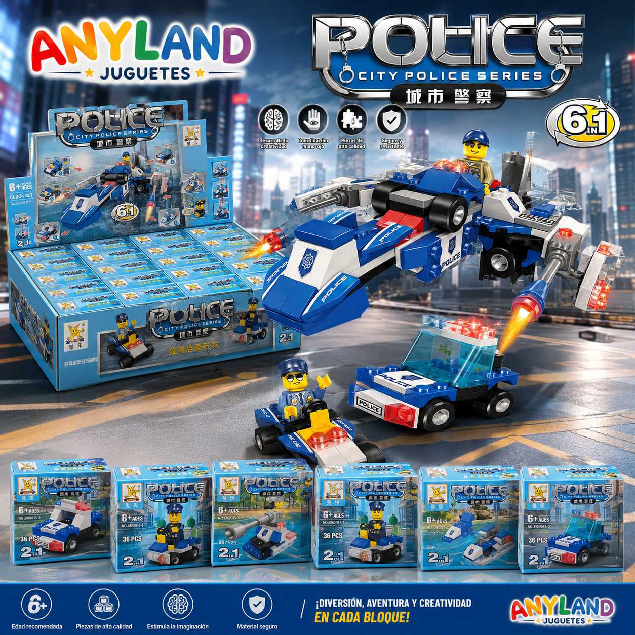 Bloques armables City Police Cx 18und (SM601)