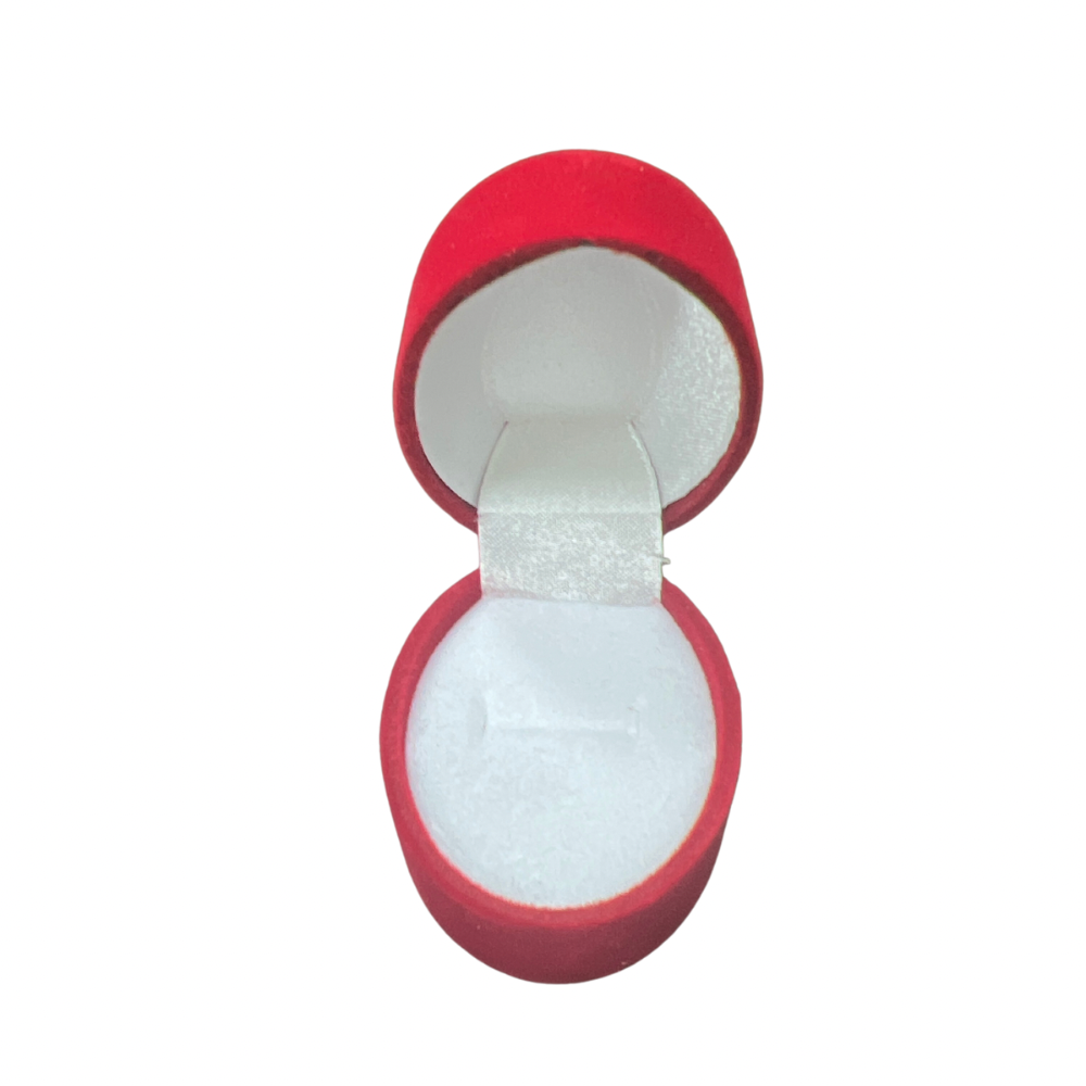 Cajita de terciopelo Rojo oval con labrado x12 (80C-72)