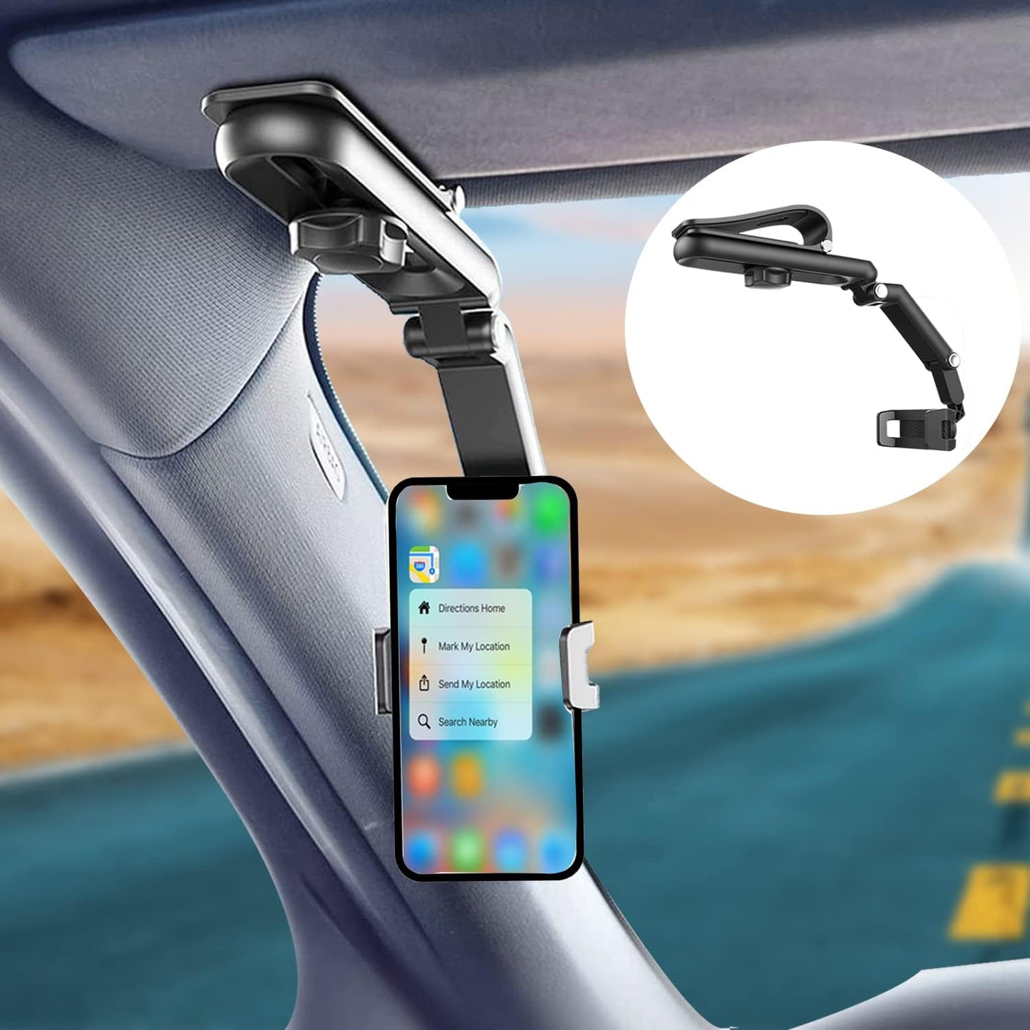 Soporte de celular para el carro tipo pinza para visera