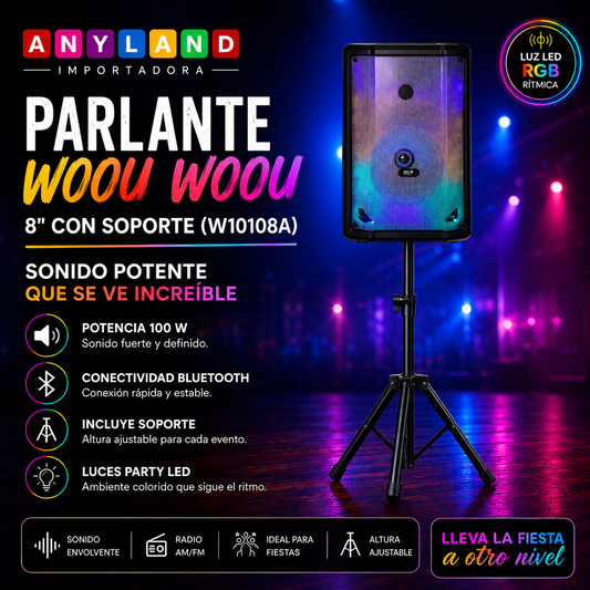 Parlante Woou Woou 8" con soporte (W10108A)