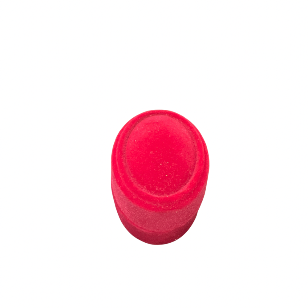 Cajita de terciopelo Rojo oval con labrado x12 (80C-72)