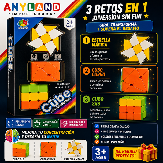 Caja de cubo Rubik set x 3diferentes unidades (87-22)