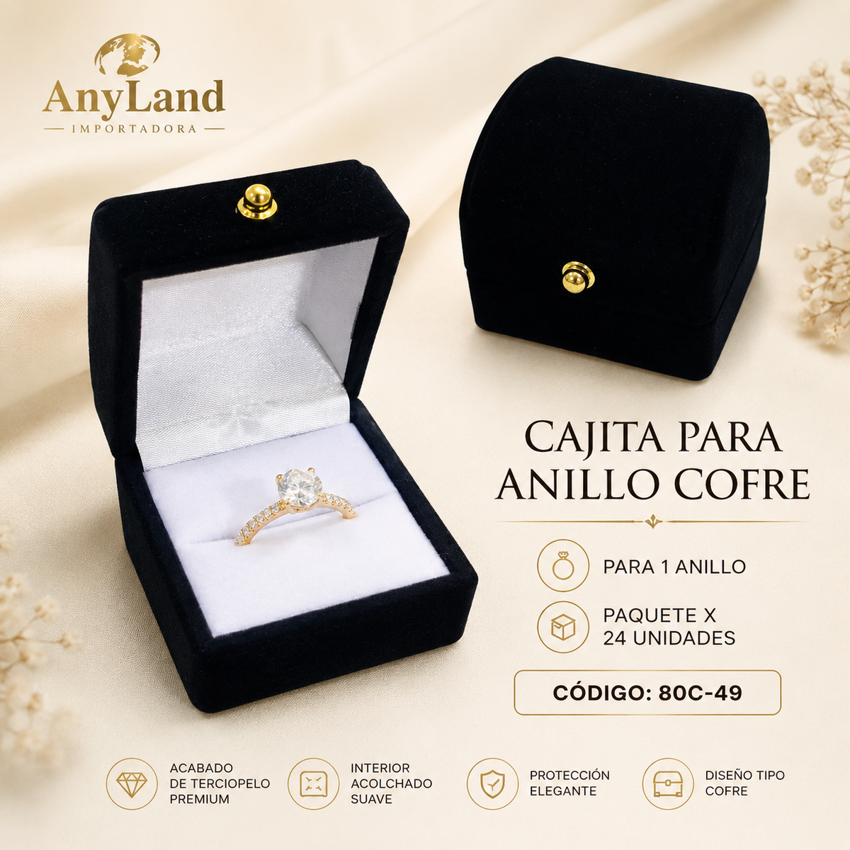 Cajita para anillo Cofre x24 (80C-46-47-48-49)