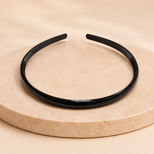 Diademas negras económicas 0.8cm ancho paquete x12 (105-27)