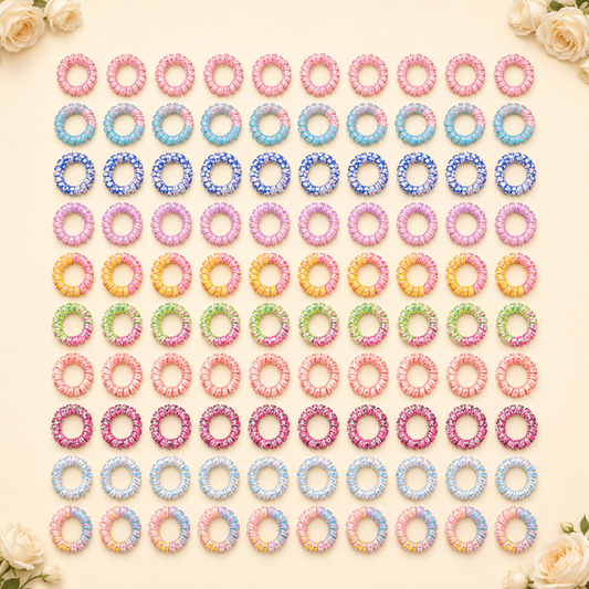 Resortes moños de colores surtidos paquete x100 unidades (92A-4)