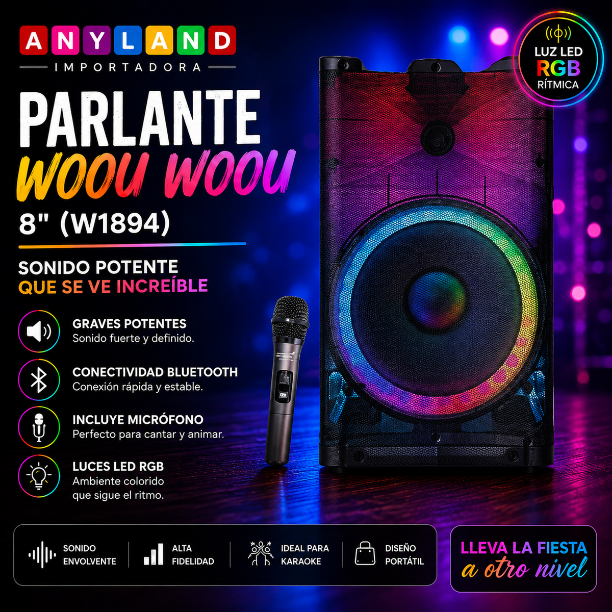 Parlante Woou Woou 8" (W1894)