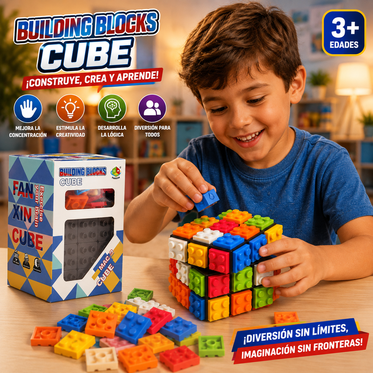 Cubo Magico 3x3 de rompecabezas  (71G-22)