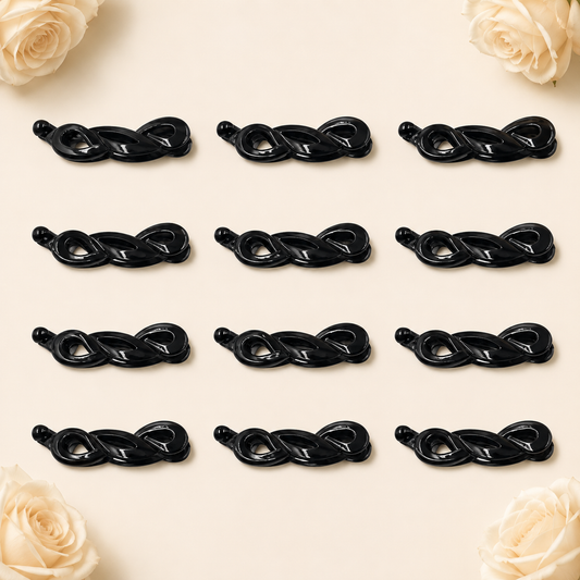 Bananas negras pequeñas para cabello px12 (4F-109)