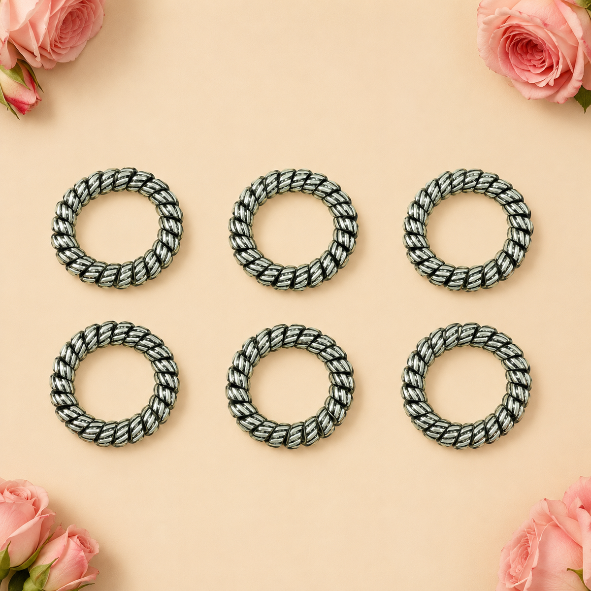 Resortes moños negro con blanco surtidos paquete x100 unidades (92A-9)