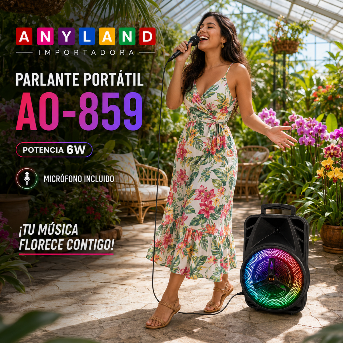 Parlante Speaker con micrófono y control 6W  (AO-859)