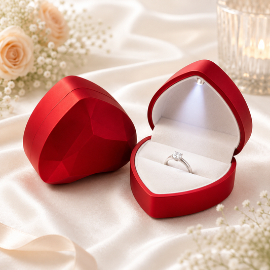 Caja c/luz led forma de corazon color Rojo x12 Unid. (89D-11)