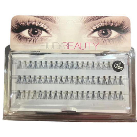 Pestañas postizas individuales 12mm Huda Beauty x 12 unds (6E-2)
