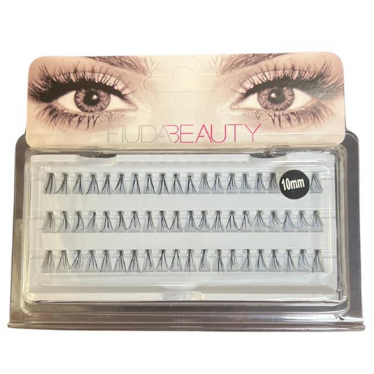 Pestañas postizas individuales 10mm Huda Beauty x 12 unds (6E-1)
