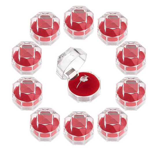 Cajitas acrilica para anillo paquete x20 pcs.(80C-119-120-121)