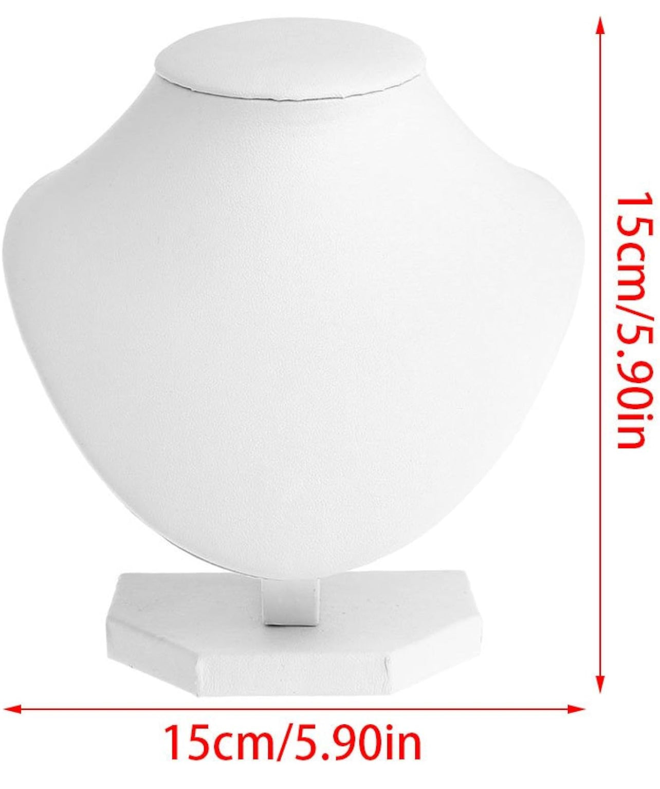 Exhibidor de collar blanco 15X15cm (80F-24)