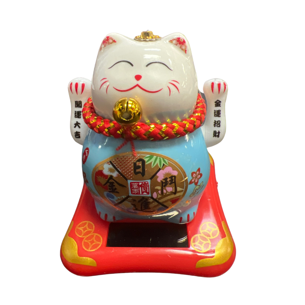 Gato Ceramica Solar Pequeño 8 x 8 x 8 cm (88G-28) COLORES SURTIDOS