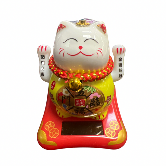 Gato Ceramica Solar Pequeño 8 x 8 x 8 cm (88G-28) COLORES SURTIDOS