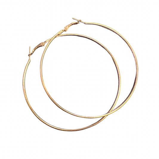 Argollas dorada de 7 cm tira x 12 pares (27C-6)