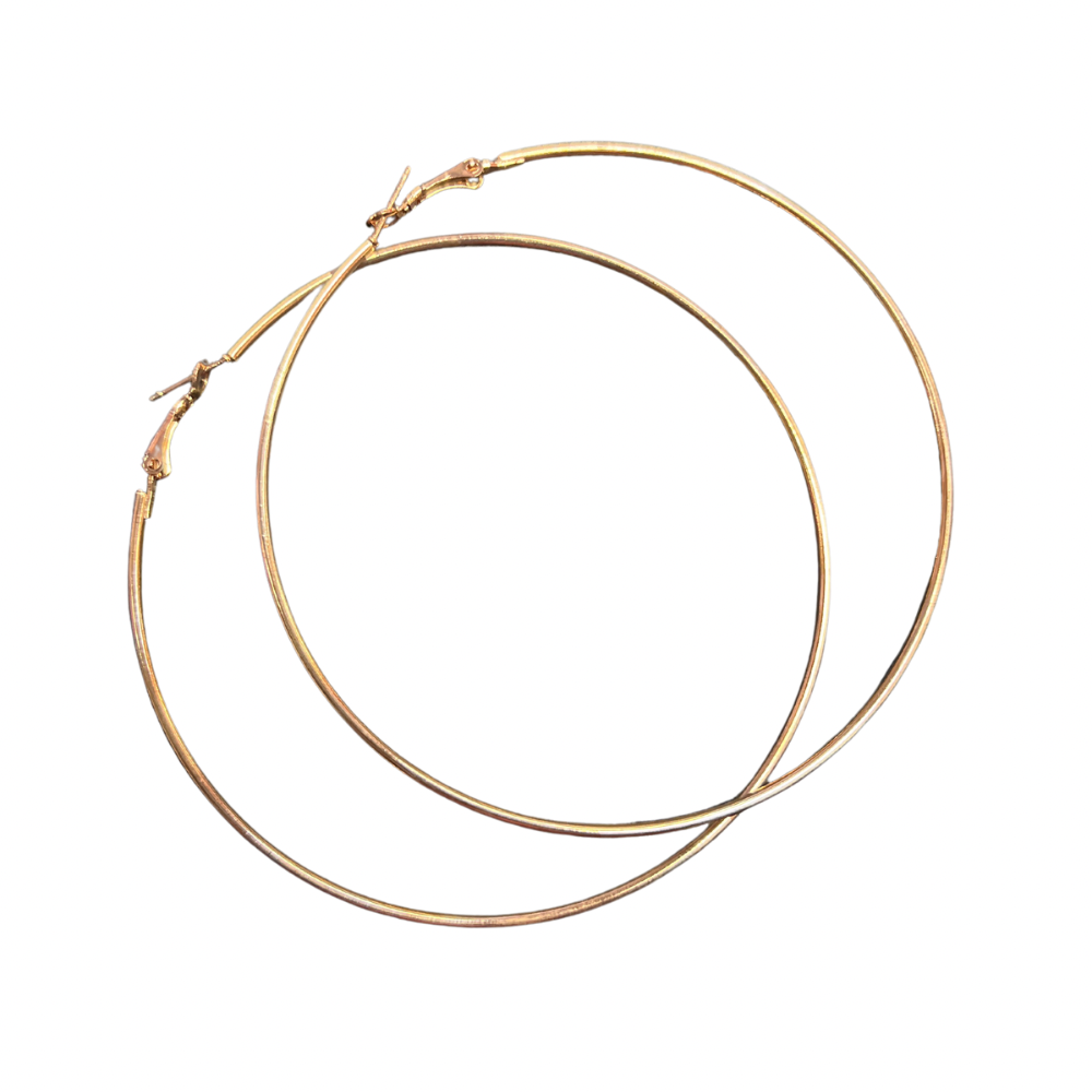 Argollas dorada de 9 cm tira x 12 pares (27C-11)