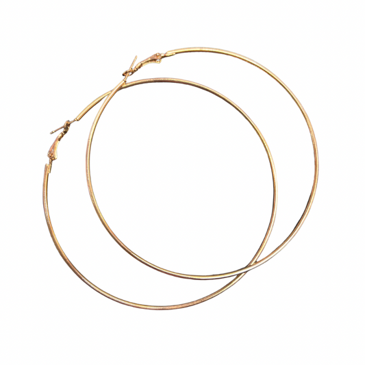Argollas dorada de 9 cm tira x 12 pares (27C-11)