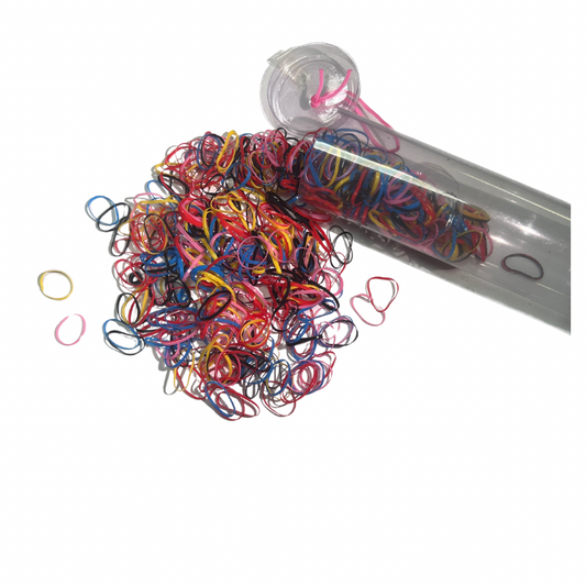 Ligas elasticas plásticas peq. suave en tubo para cabello X 12 tubitos (98B-7)