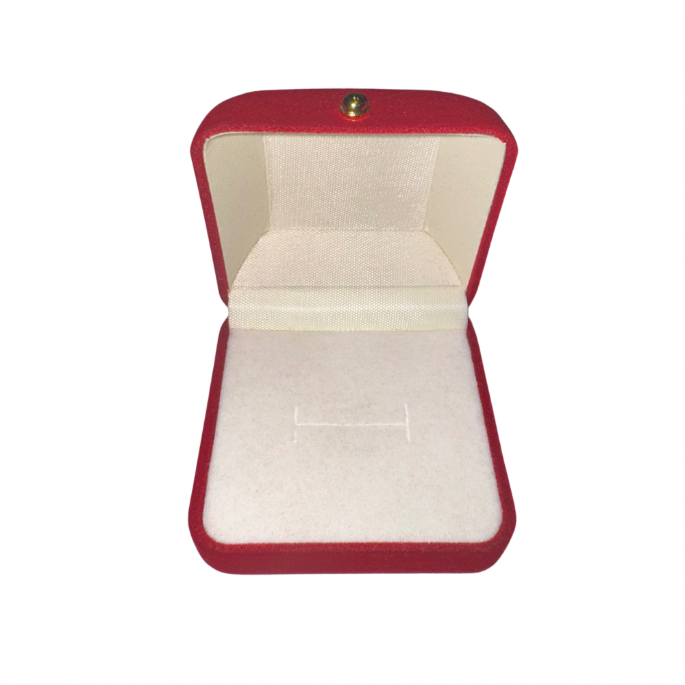 Cajita de terciopelo rojo para anillo por docena (80E-5)