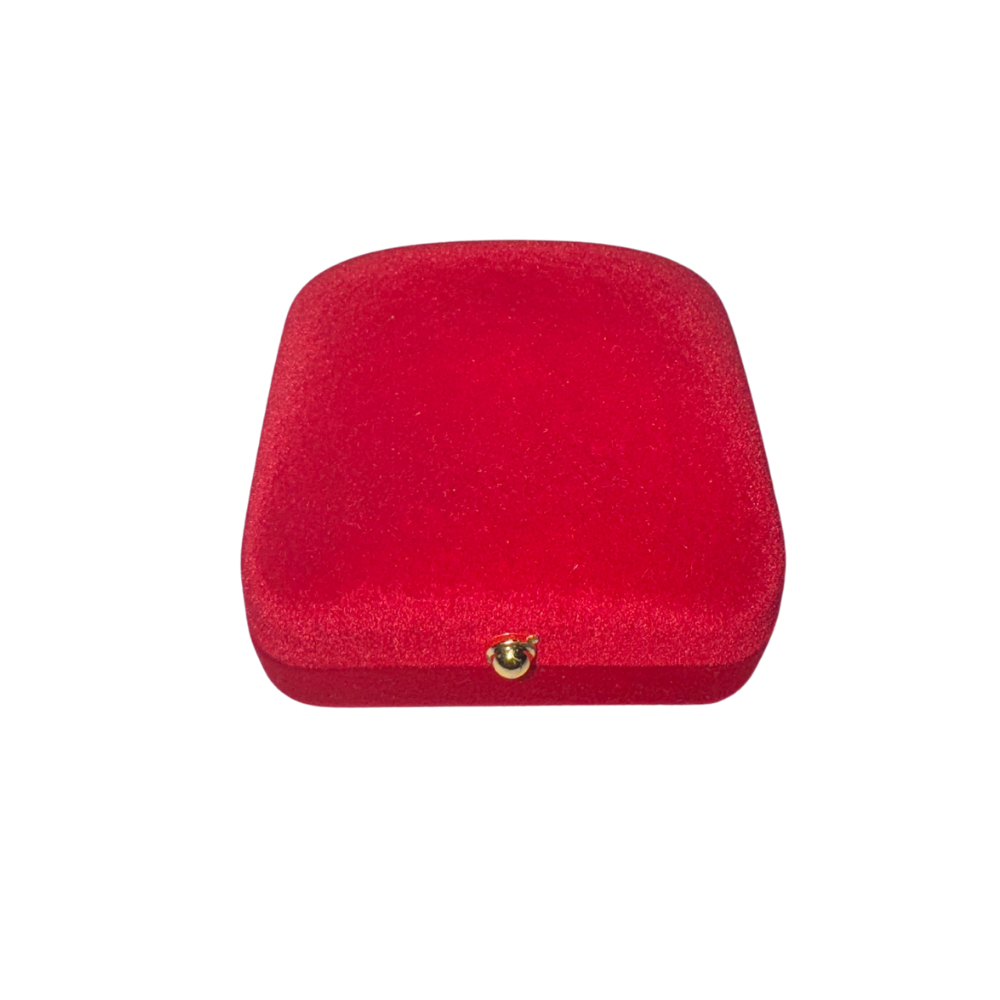 Cajita de terciopelo rojo para anillo por docena (80E-5)