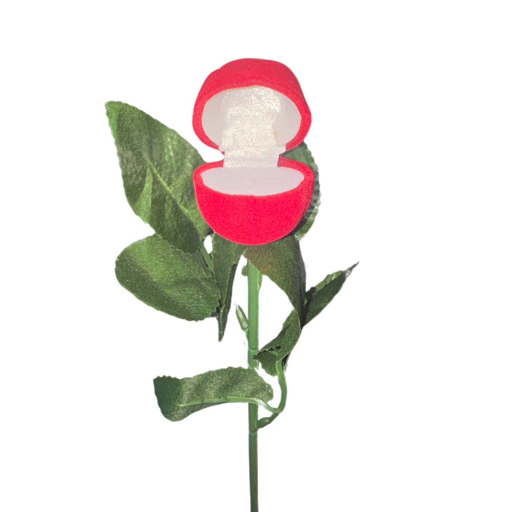 Cajita de Flor con terciopelo Rojo x12 unidades (80C-95)