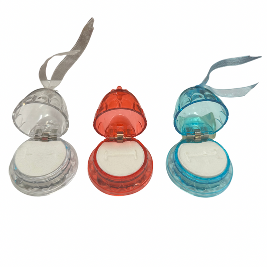 Cajita acrilica para anillo campana paq x12 (61-9)