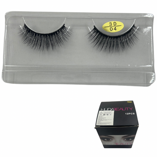 Pestañas postizas entera 3D Huda Beauty x 12 unds (6E-5)