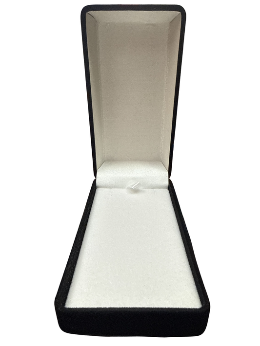 Cajita rectangular 12*6 cm de terciopelo negro p/juego de cadena x12 unidades (80C-70)