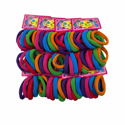 Moño licra para cabello colores paquete de 12 blisters de 6 unidades (2C-7)