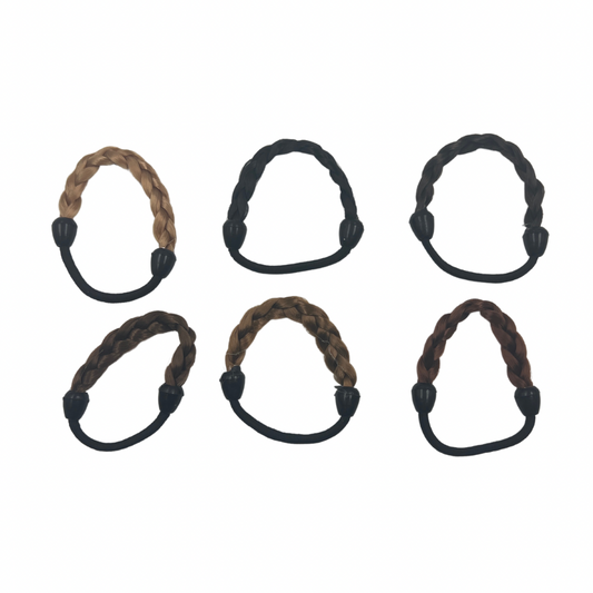 Moño de cabello en trenza 6 colores paquete de 12 unidades (13-11)