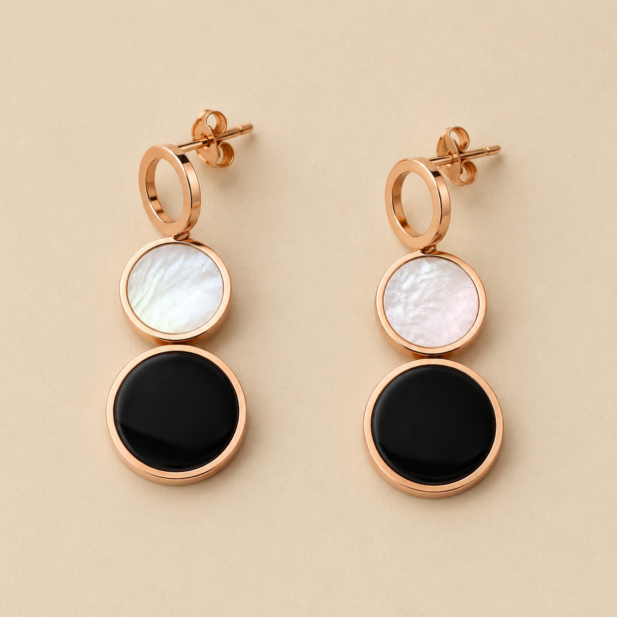 Aretes largo rosado acero quirúrgico (Cod. 88-239)
