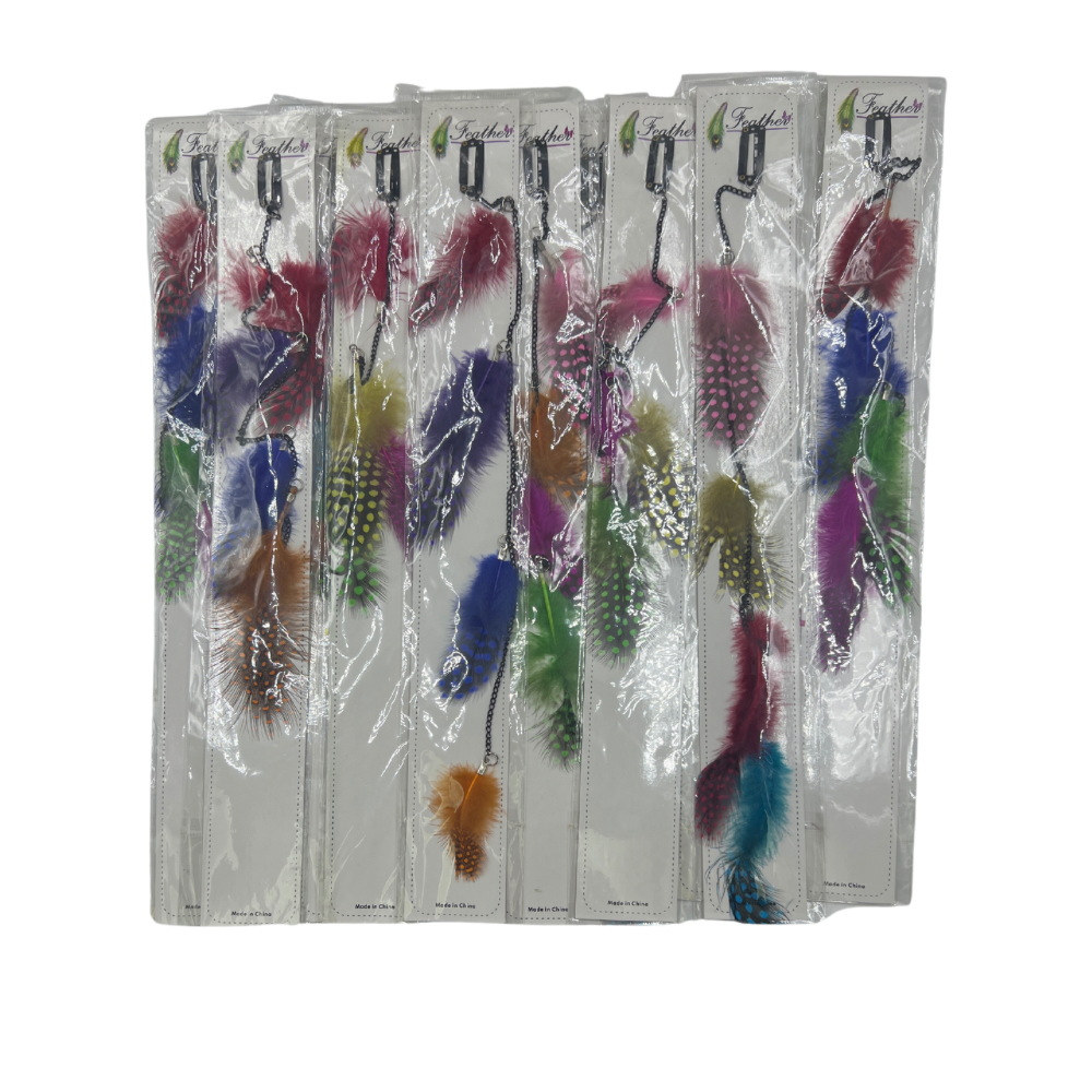 Vinchas con plumas de colores colgantes paquete de 12 unidades (N-2)