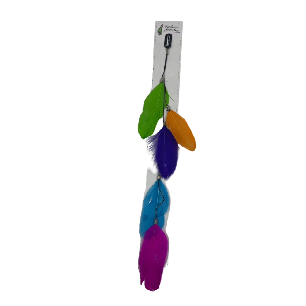Vinchas con plumas de colores colgantes paquete de 12 unidades (N-1)
