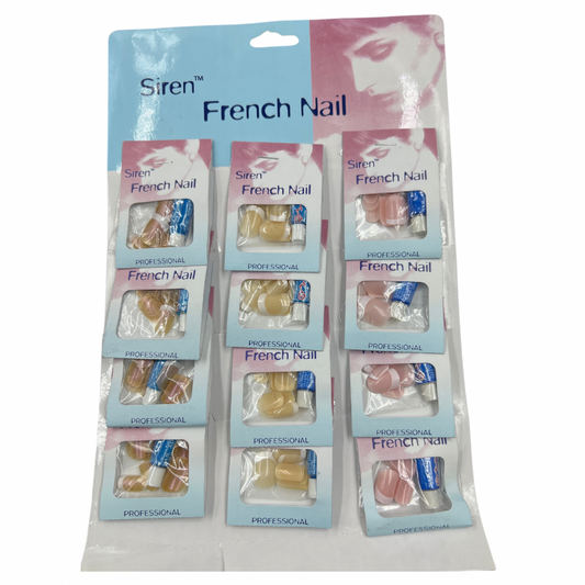 Uñas postizas frances blister x12 3 colores surtido (GG-1)