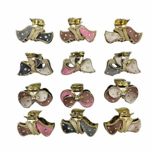 Pinchos dorado grandes c/piedras brillosa x 12 unidades (4-500)