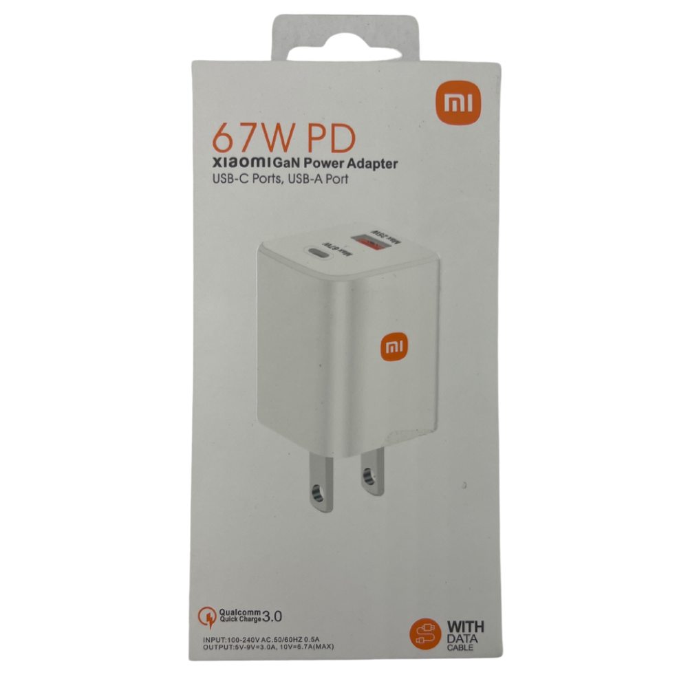 Adaptador Solo Xiaomi USB-C Ports 67W, USB-A Port 25W No Incluye Cable