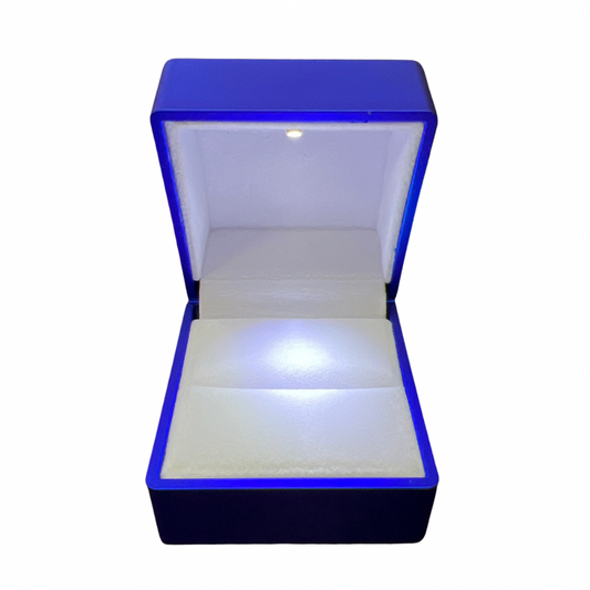 Caja para 1 anillo c/luz led color Azul brillante x12u. (81F-2)