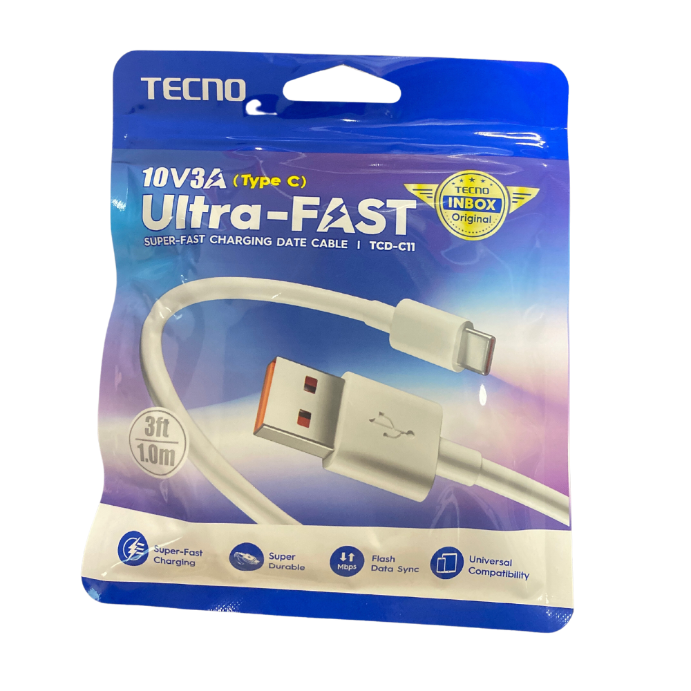 Cable Tecno Type-C 1m Carga Rápida
