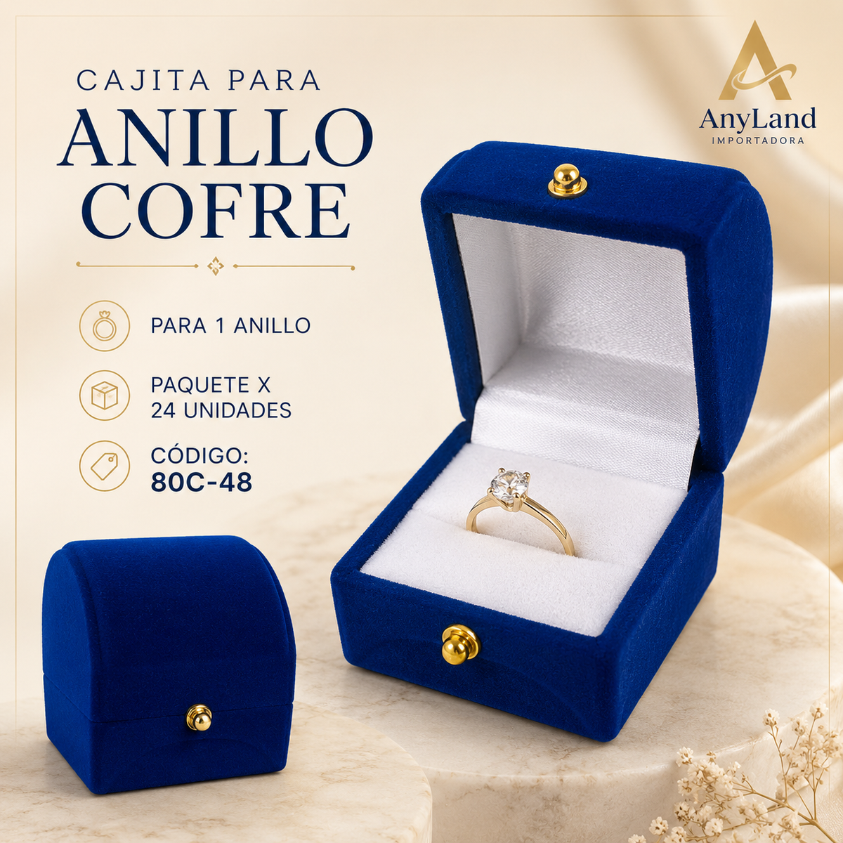 Cajita para anillo Cofre x24 (80C-46-47-48-49)